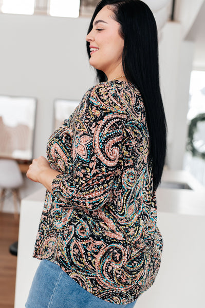 I Think Different Top Teal Paisley - Online Only!