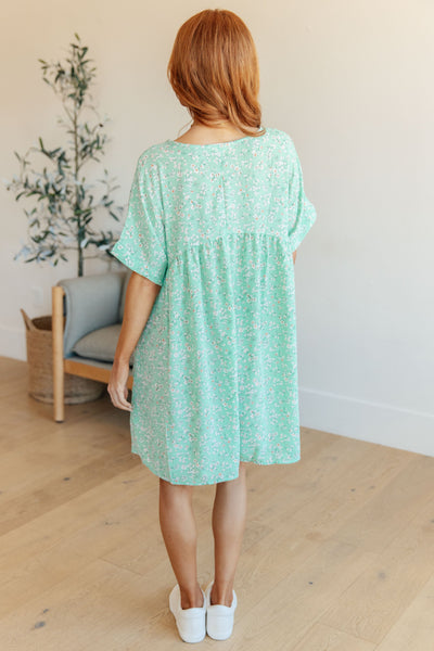 Rodeo Lights Dolman Sleeve Dress in Mint Floral - Online Only!