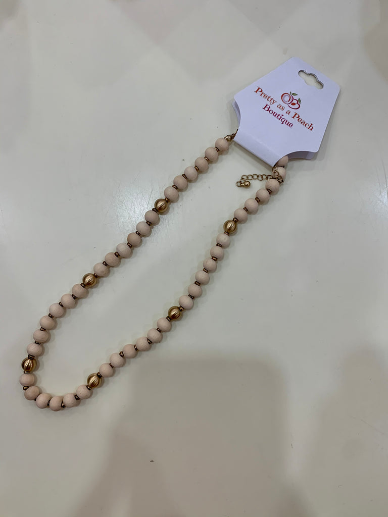 Natural Wooden Short Necklace