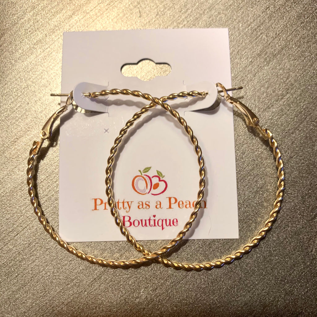 Gold Twisted Hoops