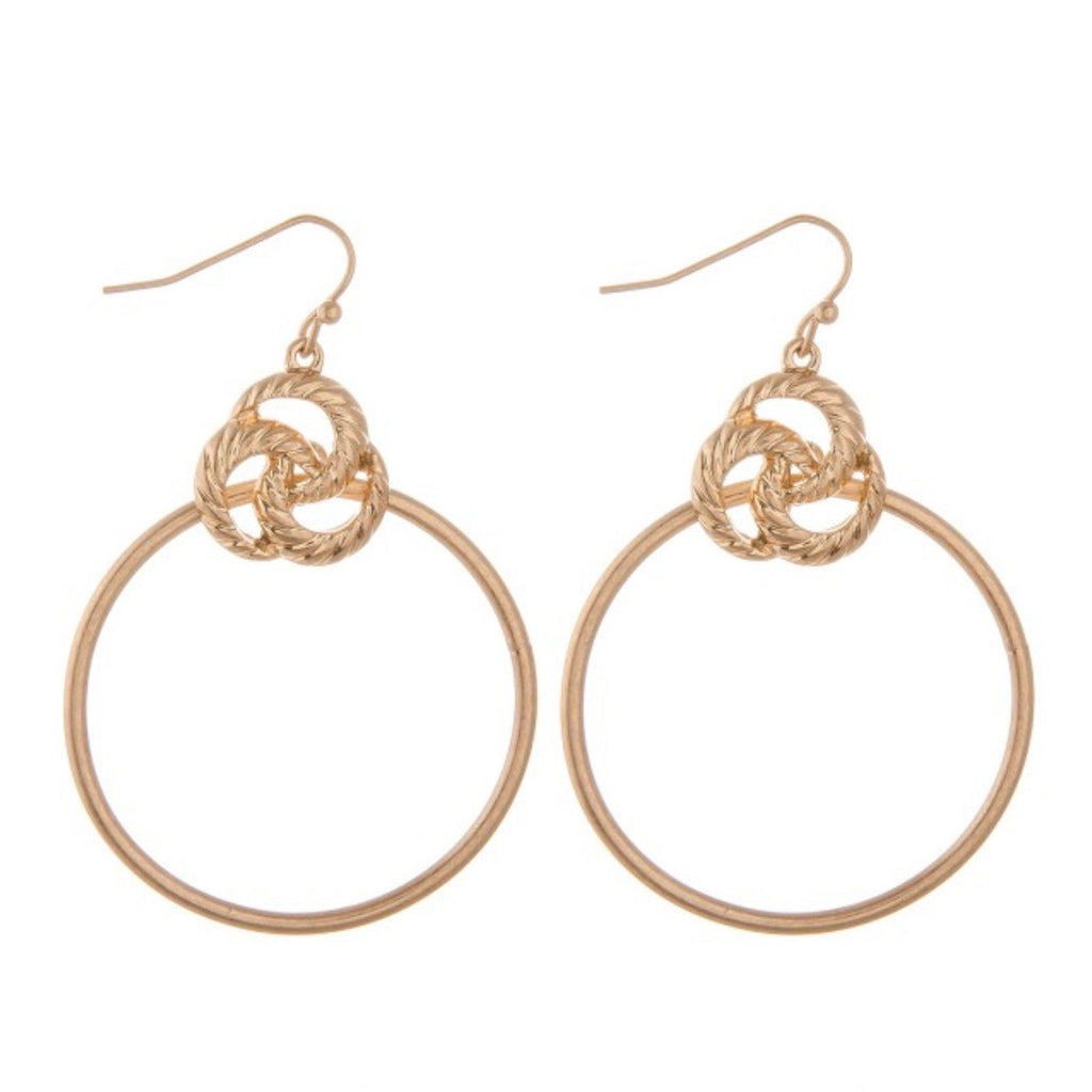 Gold Knotted Hoop Earrings