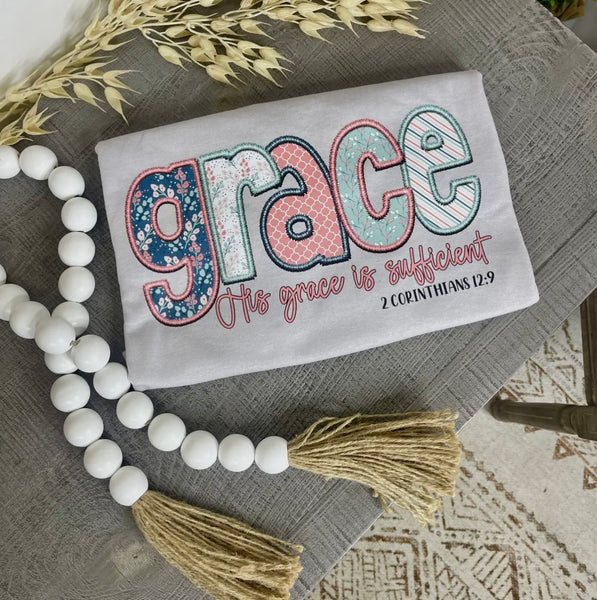 Silver His Grace is Sufficient Tee
