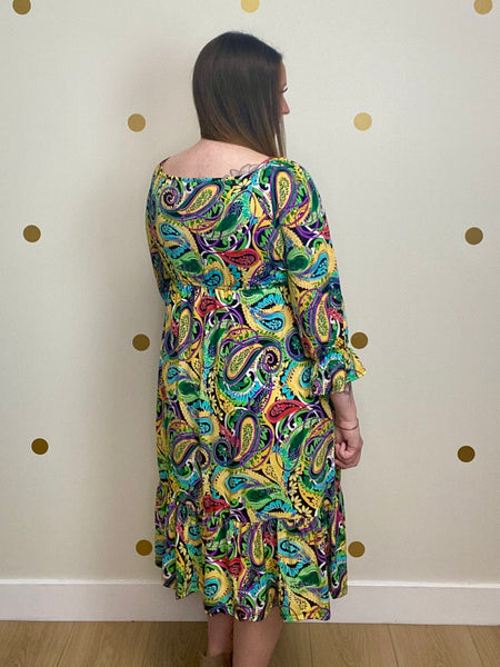 Multicolor Paisley Print Dress
