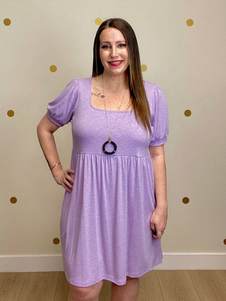 FINAL SALE Lilac Two Toned Ribbed Dress