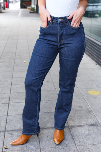 Judy Blue Dark Wash High Waisted Straight Fit Jeans - Online Only!