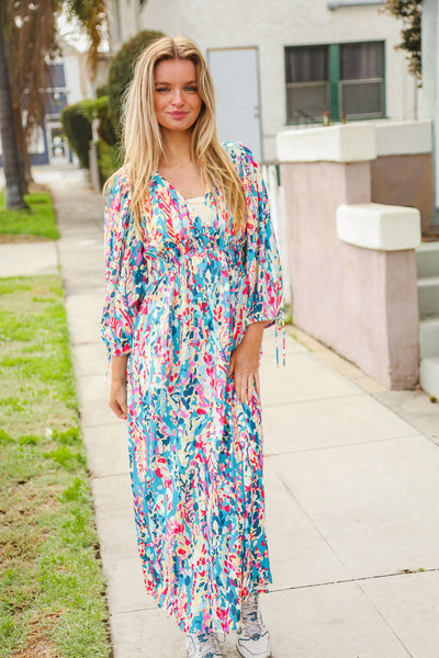 Star Struck Vintage Floral Midi Dress with Side Pockets - Online Only!