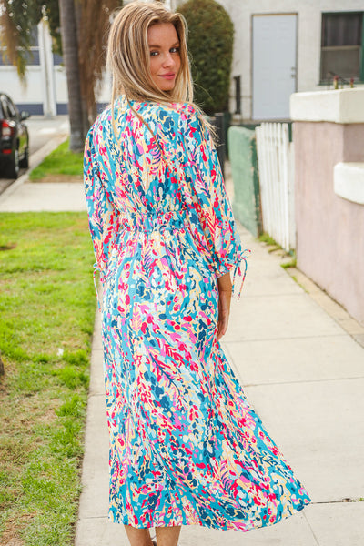 Star Struck Vintage Floral Midi Dress with Side Pockets - Online Only!