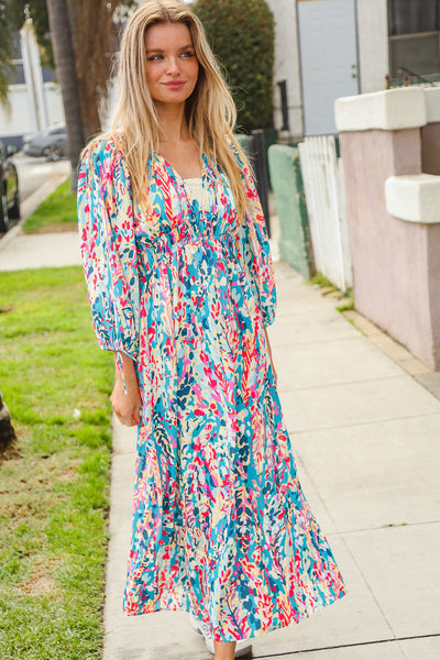 Star Struck Vintage Floral Midi Dress with Side Pockets - Online Only!