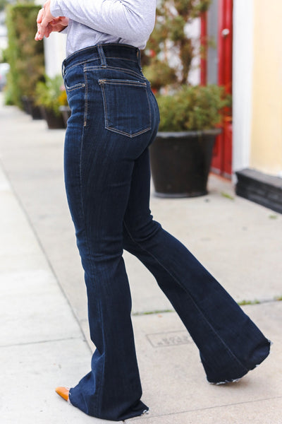 Judy Blue Dark Wash Raw Hem Jeans - Online Only!