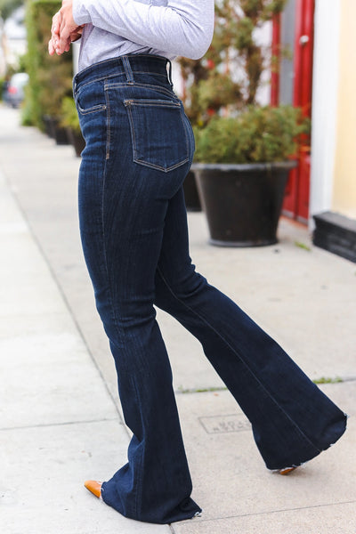 Judy Blue Dark Wash Raw Hem Jeans - Online Only!