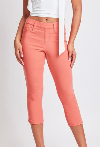 FINAL SALE Melon Hyperstretch Pull On Capri