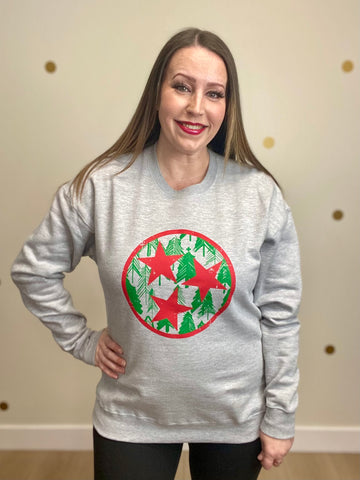 FINAL SALE Tennessee Tristar Christmas Tree Sweatshirt