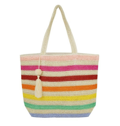 Multicolor Striped Tote Bag