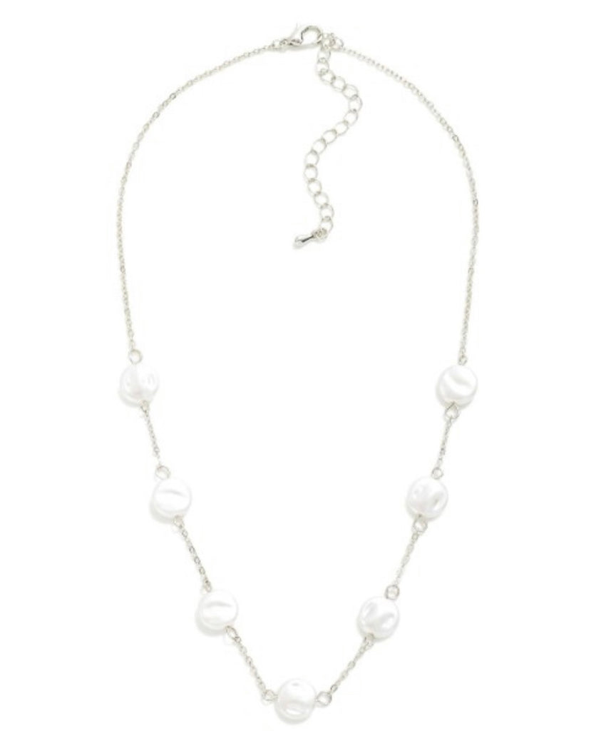 Silver & Pearl 16 Inch Necklace