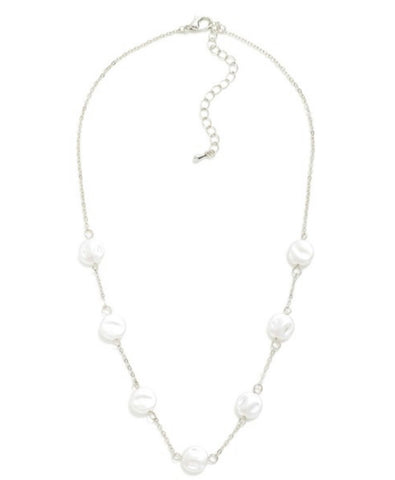 Silver & Pearl 16 Inch Necklace