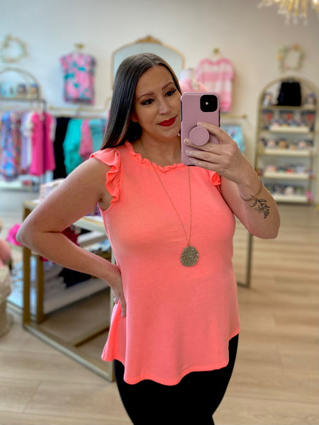 Pink Ruffle Sleeve Top
