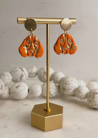 Smokey Orange & White Earrings