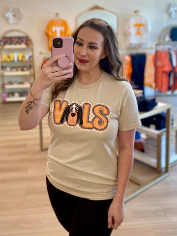 Tan Vols Checkered Smokey Tee