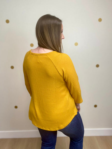 Mustard Button Waffle Top