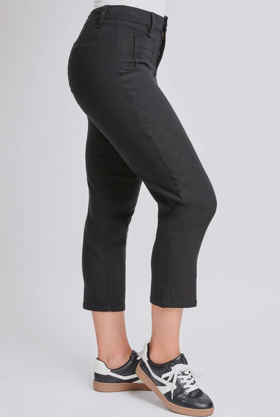 FINAL SALE Black Hyperstretch High Rise Crop Pant