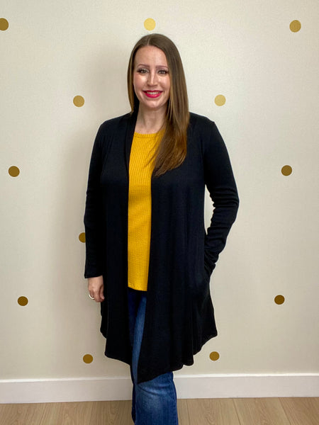 Black Pocket Cardigan