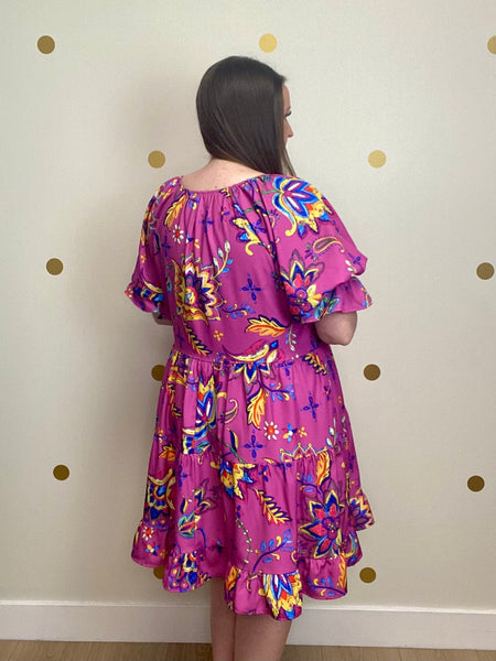 FINAL SALE Umgee Magenta Floral Dress