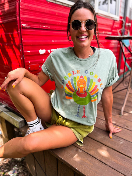 Multicolor Gobble Turkey Tee
