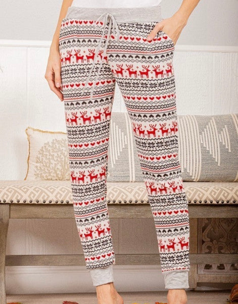 FINAL SALE Christmas Reindeer Jogger Pants