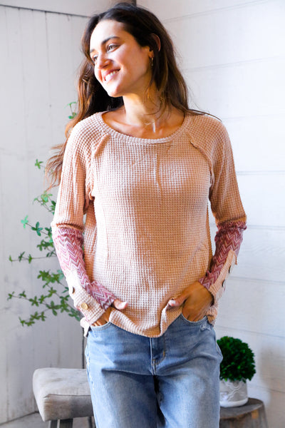 Zigzag Charm Blush Thermal Long Sleeve - Online Only!