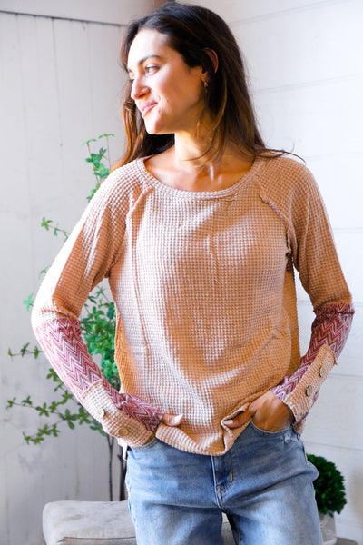Zigzag Charm Blush Thermal Long Sleeve - Online Only!