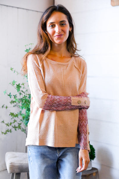 Zigzag Charm Blush Thermal Long Sleeve - Online Only!