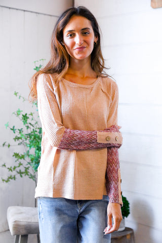 Zigzag Charm Blush Thermal Long Sleeve - Online Only!