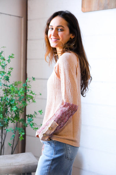 Zigzag Charm Blush Thermal Long Sleeve - Online Only!
