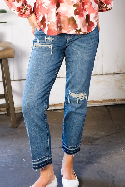 Boyfriend Fit Rip Denim Jeans - Online Only!