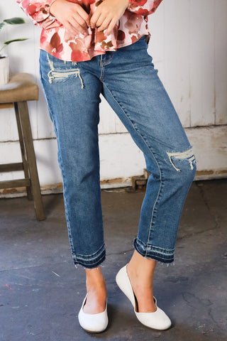 Boyfriend Fit Rip Denim Jeans - Online Only!