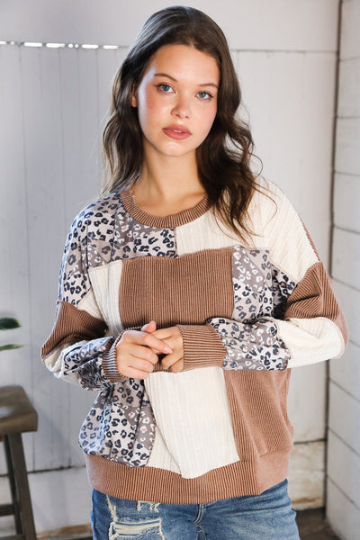 Wild Stitches Taupe Cable Knit Sweater - Online Only!