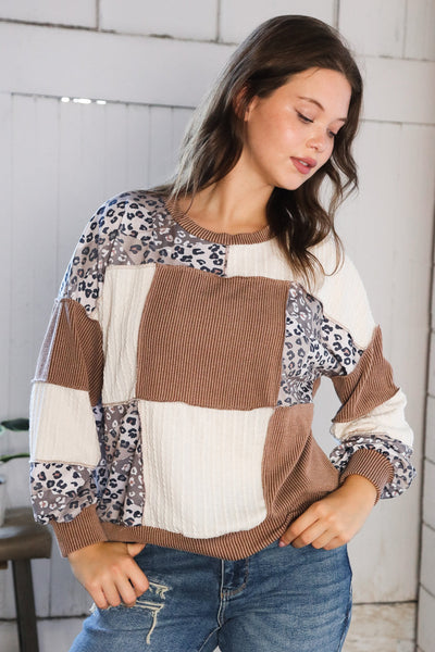 Wild Stitches Taupe Cable Knit Sweater - Online Only!