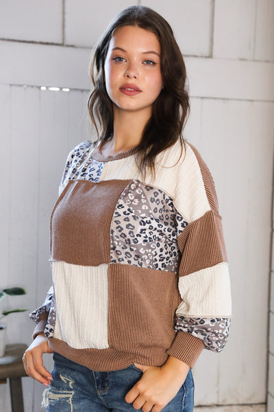 Wild Stitches Taupe Cable Knit Sweater - Online Only!