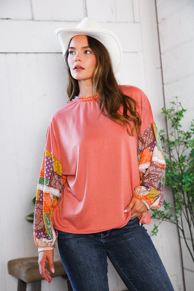 Wanderlust Patchwork Long Sleeve Top - Online Only!