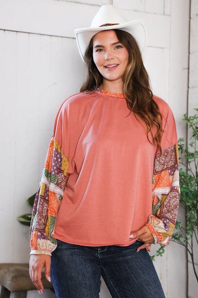 Wanderlust Patchwork Long Sleeve Top - Online Only!