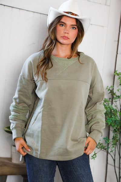 Falling Leaves Sage Pullover - Online Only!