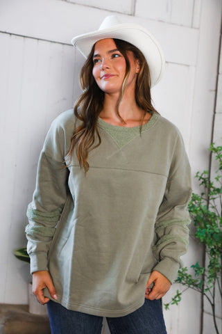 Falling Leaves Sage Pullover - Online Only!