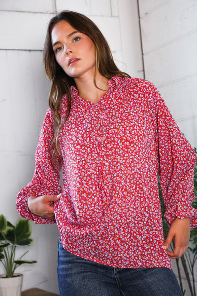 Poppy Daydream Floral Woven Blouse - Online Only!