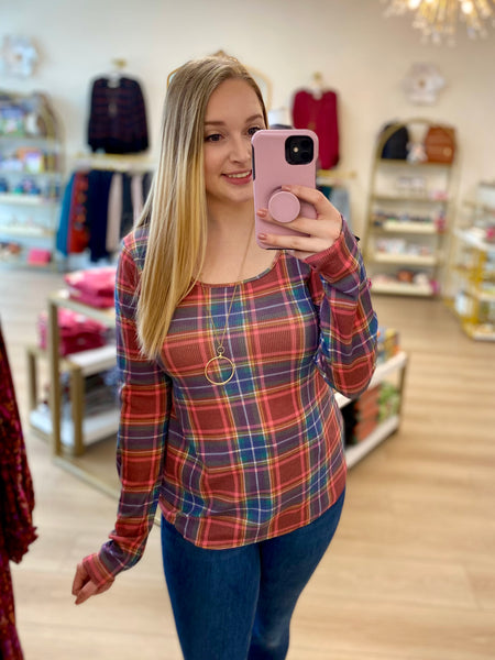 Multicolor Plaid Top