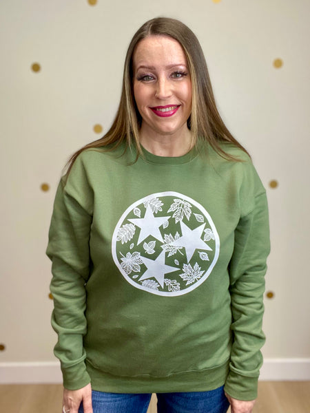 FINAL SALE Olive Autumn Tristar Sweatshirt
