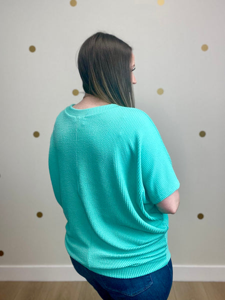 FINAL SALE Mint Textured Top