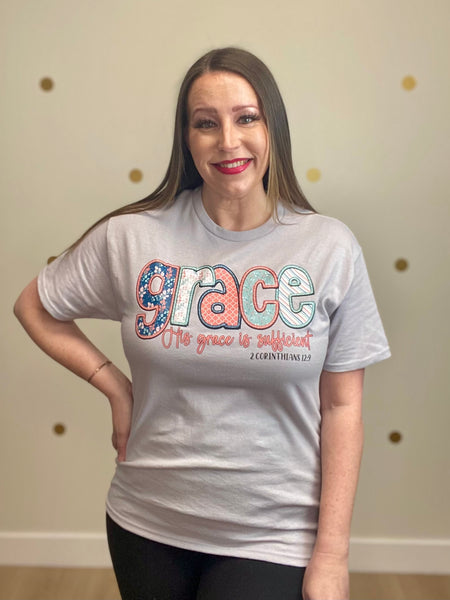 Silver His Grace is Sufficient Tee