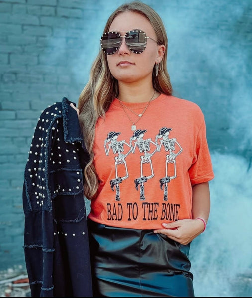 FINAL SALE Bad to the Bone Skeleton Tee