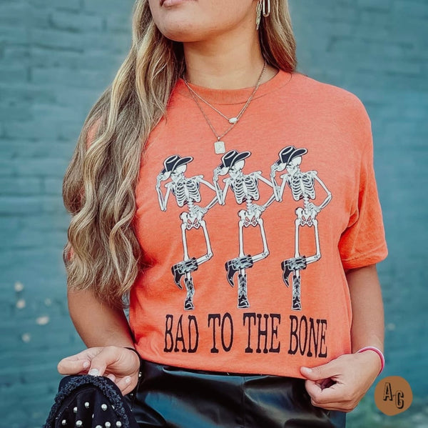 FINAL SALE Bad to the Bone Skeleton Tee