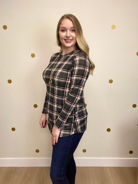 FINAL SALE Charcoal Plaid Tunic